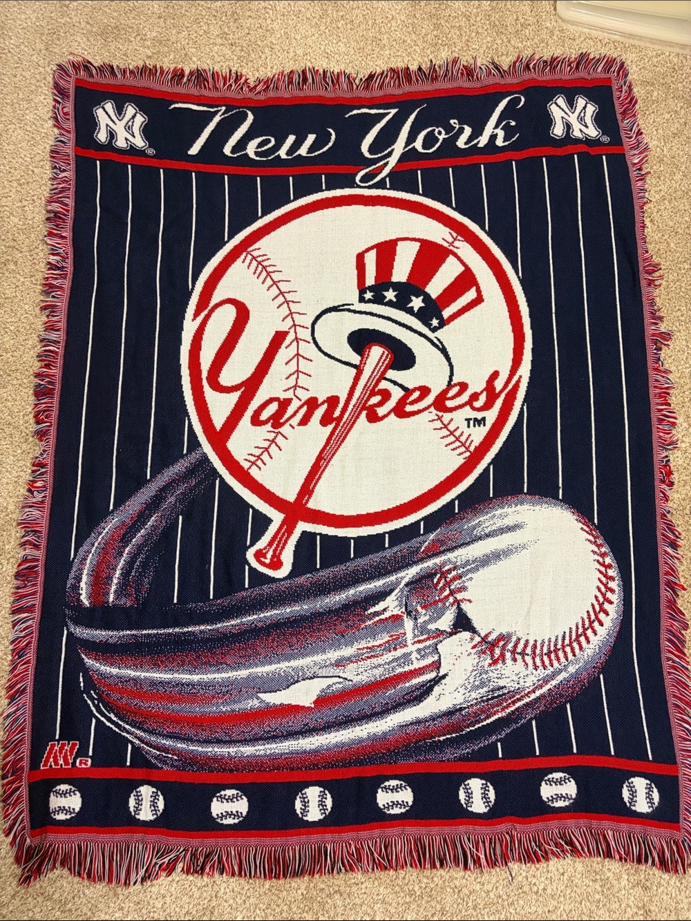 Navy & Red Throw Blanket